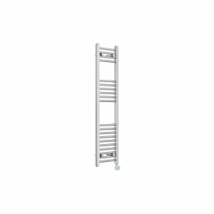 Bergen 1200 x 300mm Straight Chrome Thermostatic Touch Control Electric Heated Towel Rail