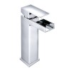 Edessa Modern Waterfall High Rise Basin Mixer Tap - Chrome