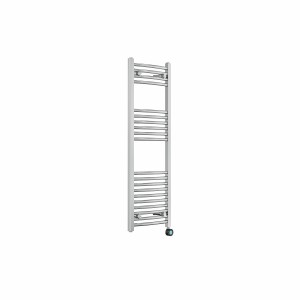 Fjord 1200 x 400mm Curved Chrome Thermostatic Touch Control Electric Heated Towel Rail