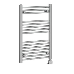 Bergen 800 x 500mm Straight Chrome Thermostatic Electric Heated Towel Rail