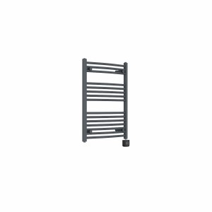 Fjord 800 x 600mm Curved Anthracite Thermostatic Wifi Control Electric Heated Towel Rail