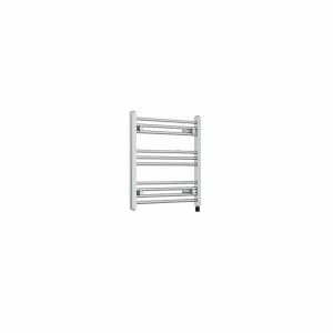 Bergen 600 x 600mm Straight Chrome Prefilled Electric Heated Towel Rail