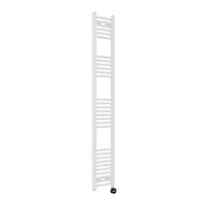 Fjord 1800 x 300mm Curved White Thermostatic Touch Control Electric Heated Towel Rail