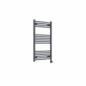 Fjord 1000 x 600mm Curved Anthracite Thermostatic Touch Control Electric Heated Towel Rail
