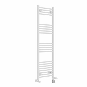 Bergen 1400 x 400mm Dual Fuel Straight White Thermostatic Electric Heated Towel Rail