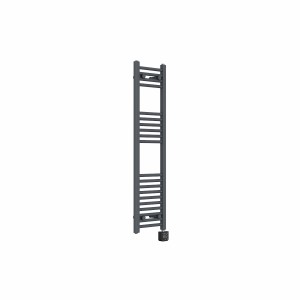 Bergen 1200 x 300mm Straight Anthracite Thermostatic Wifi Control Electric Heated Towel Rail