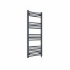 Bergen 1400 x 600mm Straight Anthracite Prefilled Electric Heated Towel Rail