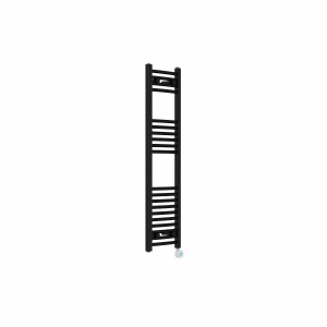 Fjord 1200 x 300mm Curved Black Thermostatic Touch Control Wifi Electric Heated Towel Rail