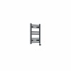 Fjord 600 x 400mm Curved Anthracite Thermostatic Touch Control Electric Heated Towel Rail