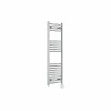 Fjord 1200 x 400mm Curved Chrome Thermostatic Wifi Control Electric Heated Towel Rail