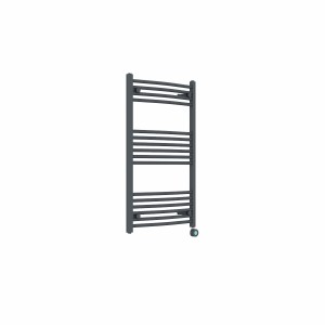 Fjord 1000 x 600mm Curved Anthracite Thermostatic Touch Control Wifi Electric Heated Towel Rail