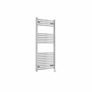 Fjord 1200 x 600mm Curved Chrome Thermostatic Touch Control Electric Heated Towel Rail