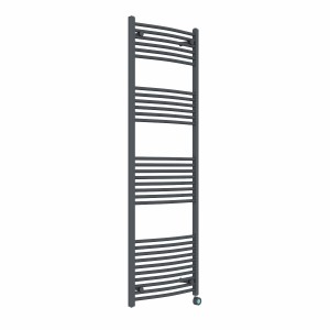 Fjord 1800 x 600mm Curved Anthracite Thermostatic Touch Control Electric Heated Towel Rail