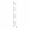 Fjord 1800 x 300mm Dual Fuel Curved White Thermostatic Electric Heated Towel Rail