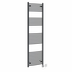 Fjord 1800 x 500mm Curved Anthracite HEC Thermostatic Electric Heated Towel Rail