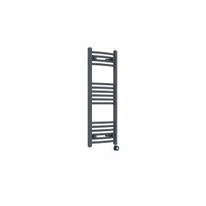 Fjord 1000 x 400mm Curved Anthracite Thermostatic Touch Control Wifi Electric Heated Towel Rail