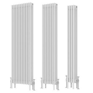 Bern 1500 x 560mm Traditional Anthracite Vertical Four Column Radiator