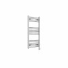 Fjord 1000 x 500mm Curved Chrome Thermostatic Touch Control Electric Heated Towel Rail