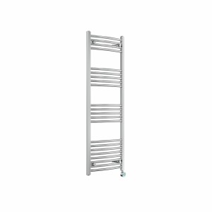 Fjord 1400 x 500mm Curved Chrome Thermostatic Touch Control Wifi Electric Heated Towel Rail