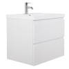 Tonic White 600mm Wall Hung Double Drawer Vanity Unit & Basin with FREE Mirror