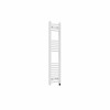 Fjord 1200 x 300mm Curved White Prefilled Electric Heated Towel Rail