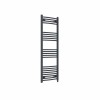 Fjord 1400 x 500mm Curved Anthracite Prefilled Electric Heated Towel Rail