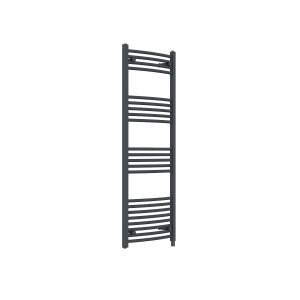Fjord 1400 x 500mm Curved Anthracite Prefilled Electric Heated Towel Rail