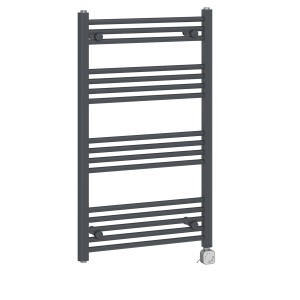Bergen 1000 x 600mm Straight Grey Thermostatic Electric Heated Towel Rail