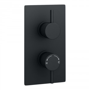 Kartell Nero - Round Concealed Thermostatic Shower Valve 1 Outlet - Matt Black