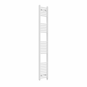 Fjord 1800 x 300mm Curved White Prefilled Electric Heated Towel Rail