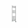 Fjord 1200 x 400mm Curved Chrome Thermostatic Touch Control Electric Heated Towel Rail