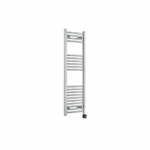 Fjord 1200 x 400mm Curved Chrome Thermostatic Touch Control Electric Heated Towel Rail