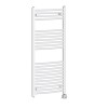 Fjord 1200 x 500mm Curved White Thermostatic Electric Heated Towel Rail