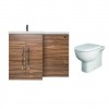 Calm Walnut Left Hand Combination Vanity Unit with RAK-Tonique Toilet & Soft Close Seat & Concealed Cistern - 1100mm