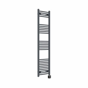 Bergen 1600 x 400mm Straight Anthracite Thermostatic Wifi Control Electric Heated Towel Rail