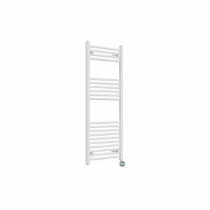 Bergen 1200 x 500mm Straight White Thermostatic Touch Control Wifi Electric Heated Towel Rail