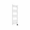 Fjord 1400 x 500mm Curved White Thermostatic Wifi Control Electric Heated Towel Rail
