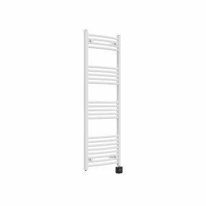 Fjord 1400 x 500mm Curved White Thermostatic Wifi Control Electric Heated Towel Rail