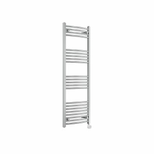 Fjord 1400 x 500mm Curved Chrome Thermostatic Touch Control Electric Heated Towel Rail