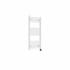 Bergen 1000 x 500mm Straight White Thermostatic Touch Control Electric Heated Towel Rail