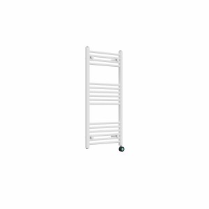 Bergen 1000 x 500mm Straight White Thermostatic Touch Control Electric Heated Towel Rail