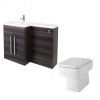 Calm Grey Left Hand Combination Vanity Unit Basin L Shape with Back to Wall Boston Toilet & Soft Close Seat & Concealed Cistern - 1100mm
