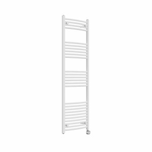 Fjord 1600 x 500mm Curved White Thermostatic Touch Control Electric Heated Towel Rail