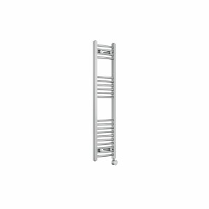 Fjord 1200 x 300mm Curved Chrome Thermostatic Touch Control Electric Heated Towel Rail