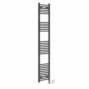 Fjord 1800 x 300mm Curved Anthracite HEC Thermostatic Electric Heated Towel Rail
