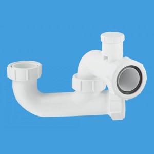 McAlpine SM10V - 1 1/2" Anti-siphon Bath P Trap White 40mm with Cleaning Eye