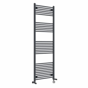 Bergen 1800 x 600mm Dual Fuel Straight Anthracite Thermostatic Electric Heated Towel Rail