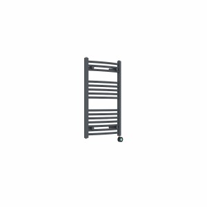 Fjord 800 x 500mm Curved Anthracite Thermostatic Touch Control Wifi Electric Heated Towel Rail