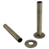 180mm Radiator Pipes and Collars (Pair) - Antique Brass