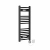 Fjord 800 x 300mm Curved Black HEC Thermostatic Electric Heated Towel Rail